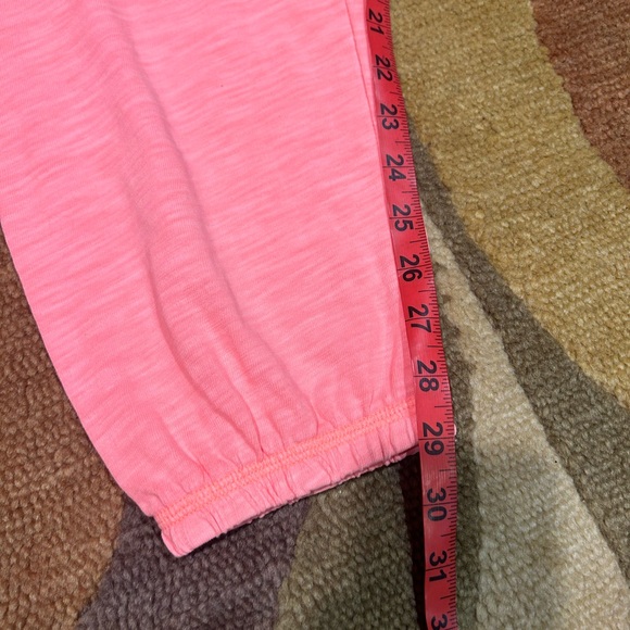 NWT Victoria’s Secret PINK Bright Coral Pink Thin Lightweight Jogger Pants Large - Picture 2 of 6